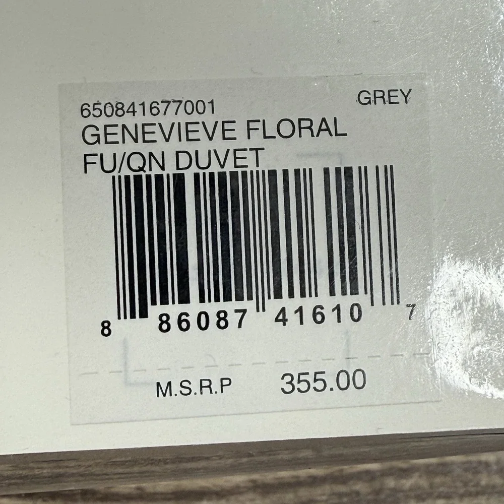 Ralph Lauren Genevieve Floral Queen Duvet Cover 100% Cotton Sateen Gray NWT $355